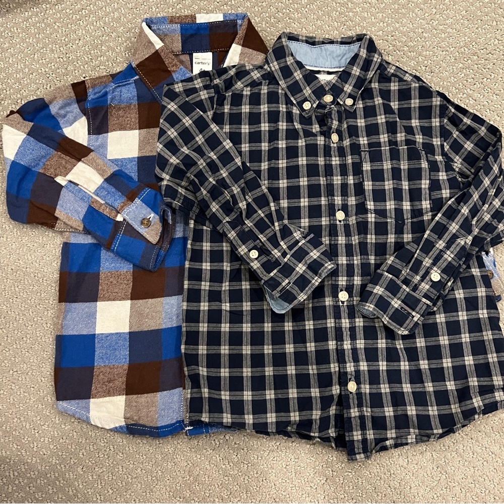 Bundle of 2 Toddler Boys Button Down Shirt - 4T